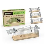Primery Garden® Mausefalle Lebend im Praktischen 4er Pack für Innen & Aussen - Tierfreundliche Lebendfalle für Mäuse – 100% Effektiv & Verletzungsfrei