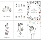 the lazy panda card company 36 x umweltfreundliche Doodle Weihnachtskarten aus recyceltem Papier (36 Stück)